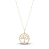 Thumbnail Image 1 of Children's Diamond Family Tree Necklace 1/10 ct tw Round 14K Yellow Gold 13"