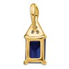 Natural Blue Sapphire Charm Diamond Accents 14K Yellow Gold