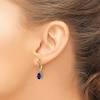 Thumbnail Image 2 of Natural Blue Sapphire Dangle Earrings 1/10 ct tw Diamonds 14K Yellow Gold