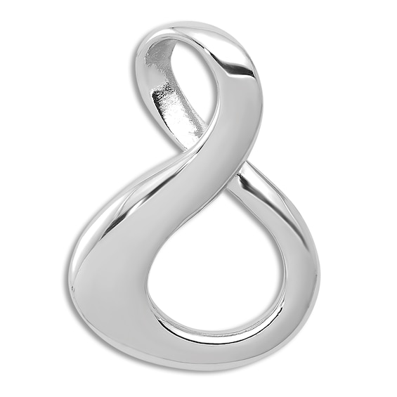 High-Polish Infinity Slide Charm 14K White Gold