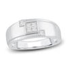 Thumbnail Image 1 of Men's Diamond Wedding Band 3/8 ct tw Square-cut 14K White Gold