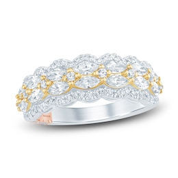 Pnina Tornai Lab-Created Diamond Anniversary Ring 1-1/2 ct tw Round/Marquise 14K White Gold