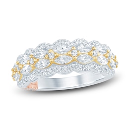 Pnina Tornai Lab-Grown Diamond Anniversary Ring 1-1/2 ct tw Round/Marquise 14K Two-Tone Gold