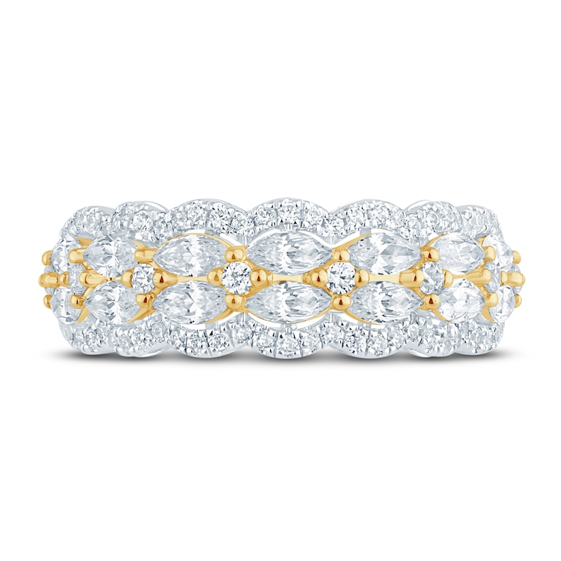 Main Image 3 of Pnina Tornai Lab-Grown Diamond Anniversary Ring 1-1/2 ct tw Round/Marquise 14K Two-Tone Gold