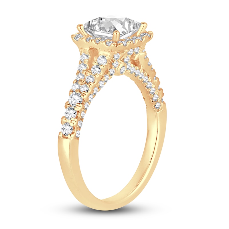 Main Image 2 of Diamond Engagement Ring 1-3/4 ct tw Princess/Round 14K Yellow Gold
