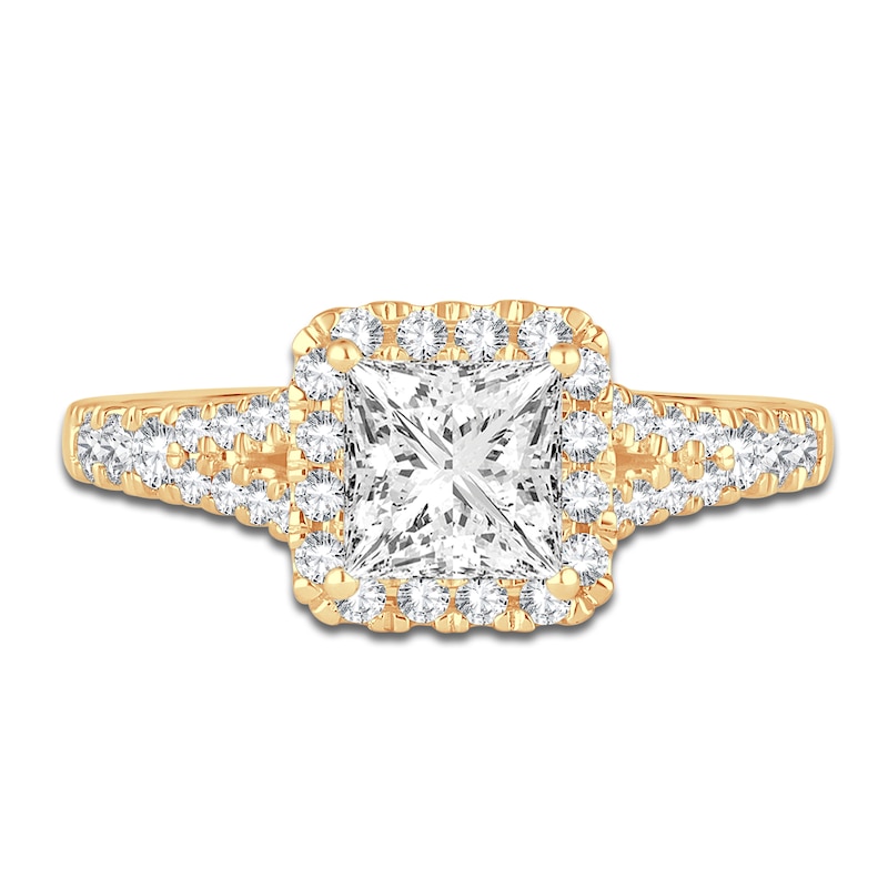 Main Image 3 of Diamond Engagement Ring 1-3/4 ct tw Princess/Round 14K Yellow Gold