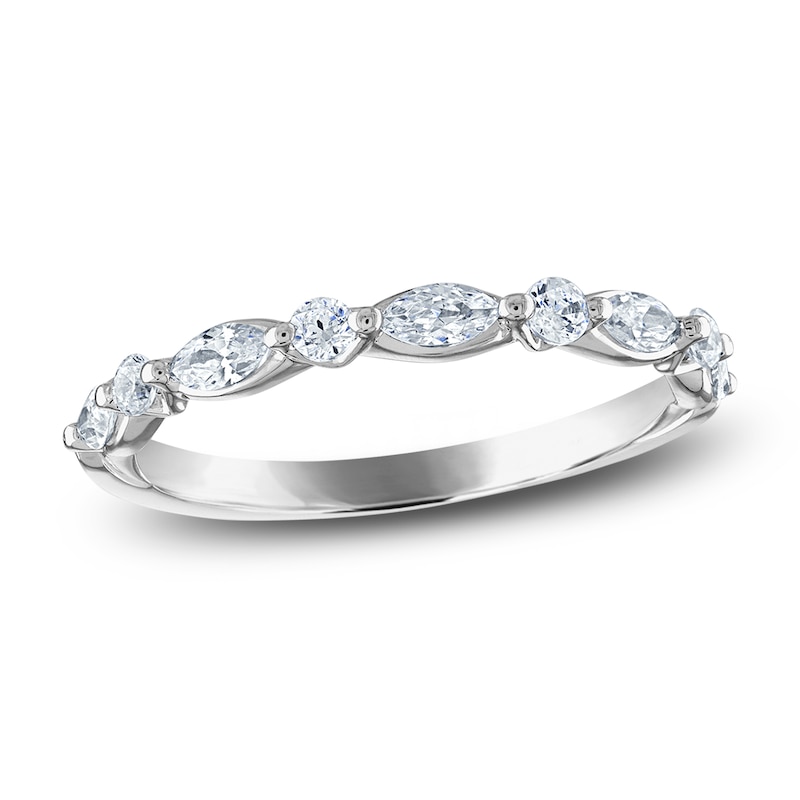 Main Image 1 of Diamond Anniversary Band 1/2 ct tw Round/Marquise 14K White Gold