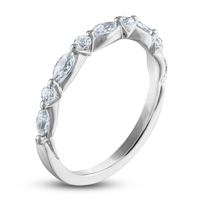 Main Image 2 of Diamond Anniversary Band 1/2 ct tw Round/Marquise 14K White Gold