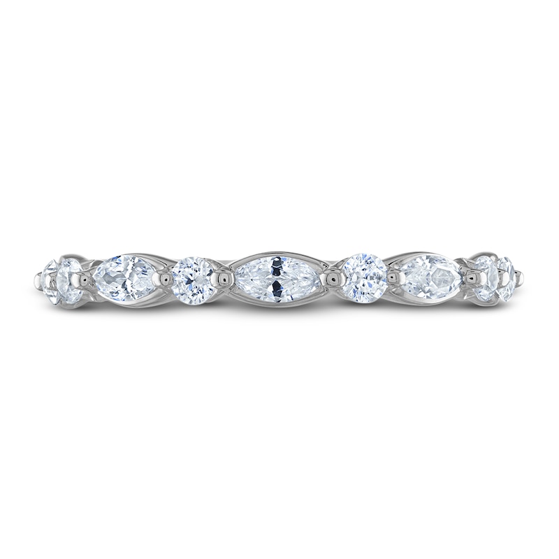 Main Image 3 of Diamond Anniversary Band 1/2 ct tw Round/Marquise 14K White Gold
