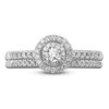 Thumbnail Image 3 of Diamond Double Halo Bridal Set 1/2 ct tw Round 14K White Gold