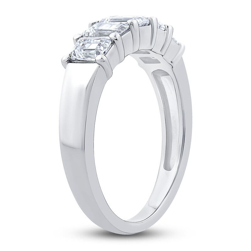 Main Image 2 of Diamond Anniversary Ring 1-7/8 ct tw Emerald 14K White Gold