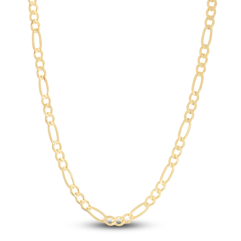 Men's Solid Figaro Chain Necklace 14K Yellow Gold 20" 6.0mm