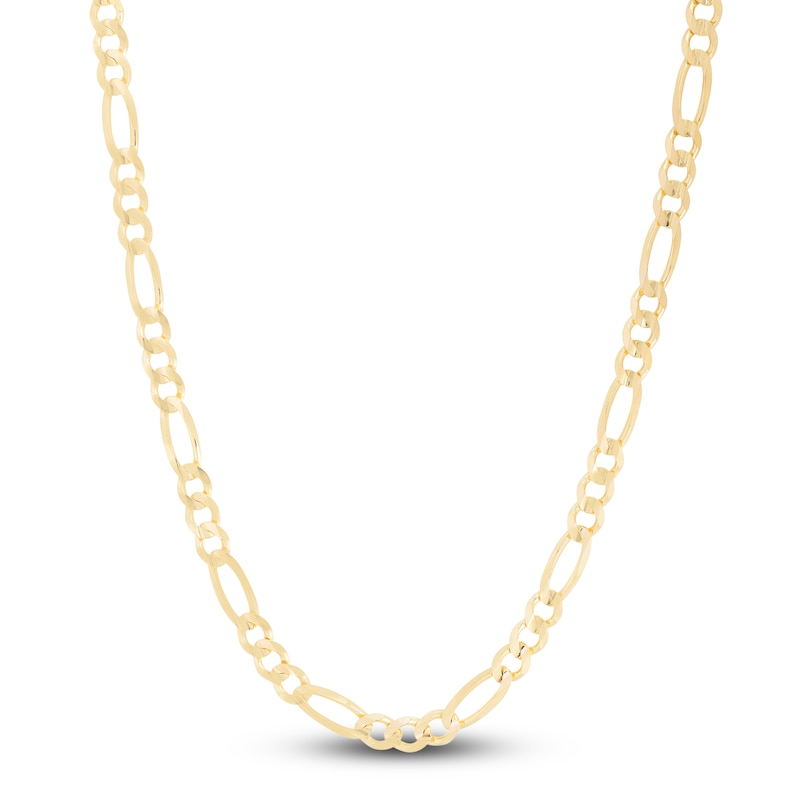 Main Image 1 of Men's Solid Figaro Chain Necklace 14K Yellow Gold 24" 7.0mm