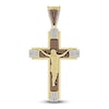 Thumbnail Image 1 of The New Fashioned Men's Bourbon-Colored & White Diamond Cross Charm 1/2 ct tw Round 10K Yellow Gold