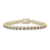 Thumbnail Image 1 of The New Fashioned Men's Bourbon-Colored & White Diamond Bracelet 2-1/2 ct tw Round 10K Yellow Gold 8.5”