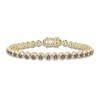 Thumbnail Image 0 of Bourbon-Colored Diamonds Men's White & Brown Diamond Bracelet 2-1/2 ct tw Round 10K Yellow Gold 8.5"