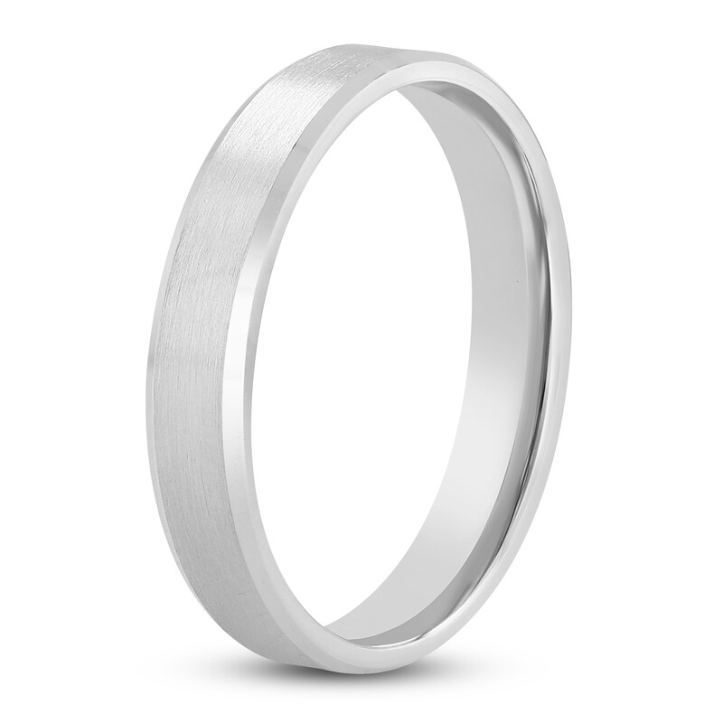 Main Image 2 of Men's Brushed Wedding Band 14K White Gold 4.0mm
