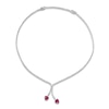 Thumbnail Image 1 of Le Vian Couture Heart-Shaped Natural Pink Tourmaline Dangle Necklace 1-1/3 ct tw Diamonds 18K Vanilla Gold