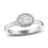 Thumbnail Image 0 of Oval & Round-Cut Diamond Solitaire Ring 3/4 ct tw 14K White Gold 7.7mm