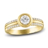 Thumbnail Image 1 of Diamond Bezel Double-Row Engagement Ring 3/4 ct tw 14K Yellow Gold