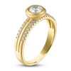 Thumbnail Image 2 of Diamond Bezel Double-Row Engagement Ring 3/4 ct tw 14K Yellow Gold