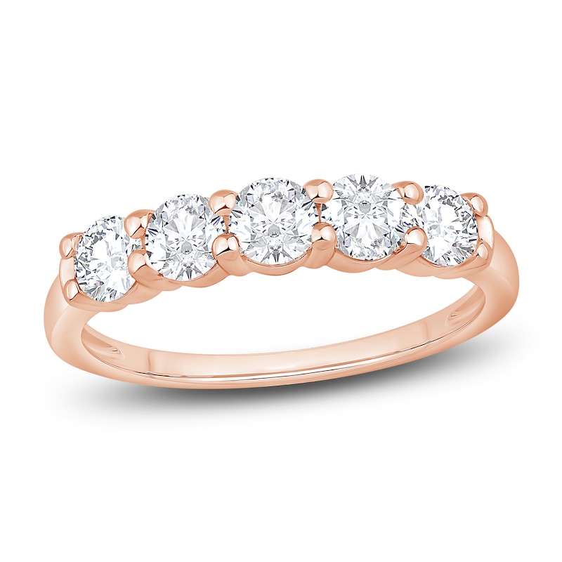 Diamond 5-Stone Anniversary Band 1 ct tw 14K Rose Gold