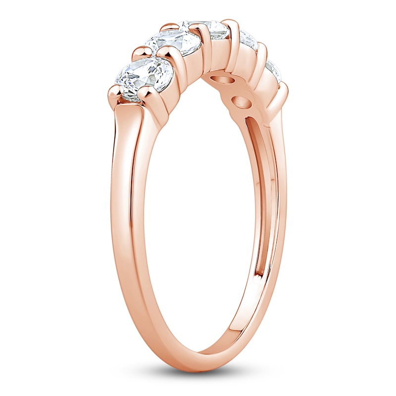 Main Image 2 of Diamond 5-Stone Anniversary Band 1 ct tw 14K Rose Gold