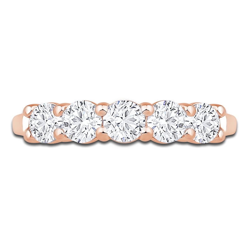 Main Image 3 of Diamond 5-Stone Anniversary Band 1 ct tw 14K Rose Gold