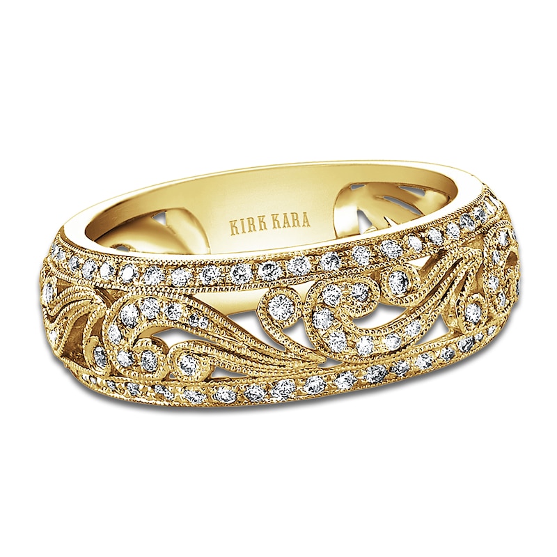 Main Image 1 of Kirk Kara Diamond Scroll Ring 3/8 ct tw 14K Yellow Gold