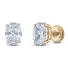 Thumbnail Image 2 of Oval-Cut Lab-Grown Diamond Solitaire Stud Earrings 1 ct tw 14K Yellow Gold (F/SI2)