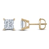 Thumbnail Image 1 of Princess-Cut Lab-Grown Diamond Solitaire Stud Earrings 3 ct tw 14K Yellow Gold (F/SI2)