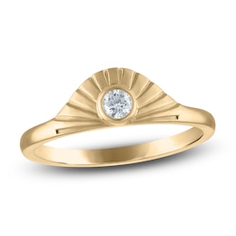 Diamond Bezel-Set Sunrise Ring 1/10 ct tw 10K Yellow Gold