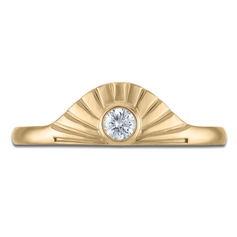 Main Image 3 of Diamond Bezel-Set Sunrise Ring 1/10 ct tw 10K Yellow Gold