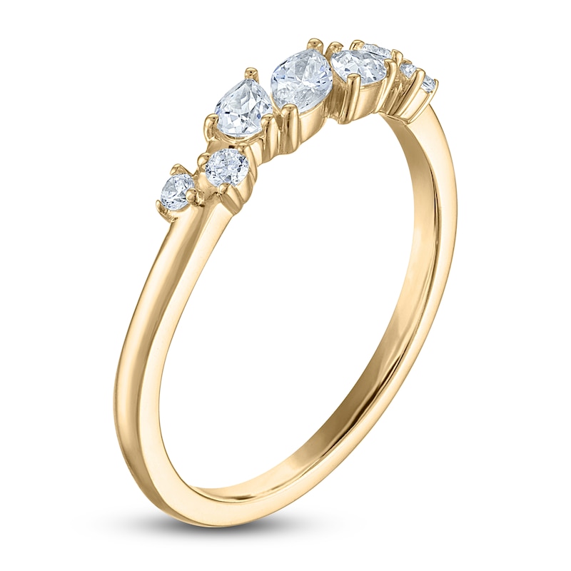 Main Image 2 of Marquise, Pear & Round Diamond Anniversary Ring 3/8 ct tw 14K Yellow Gold