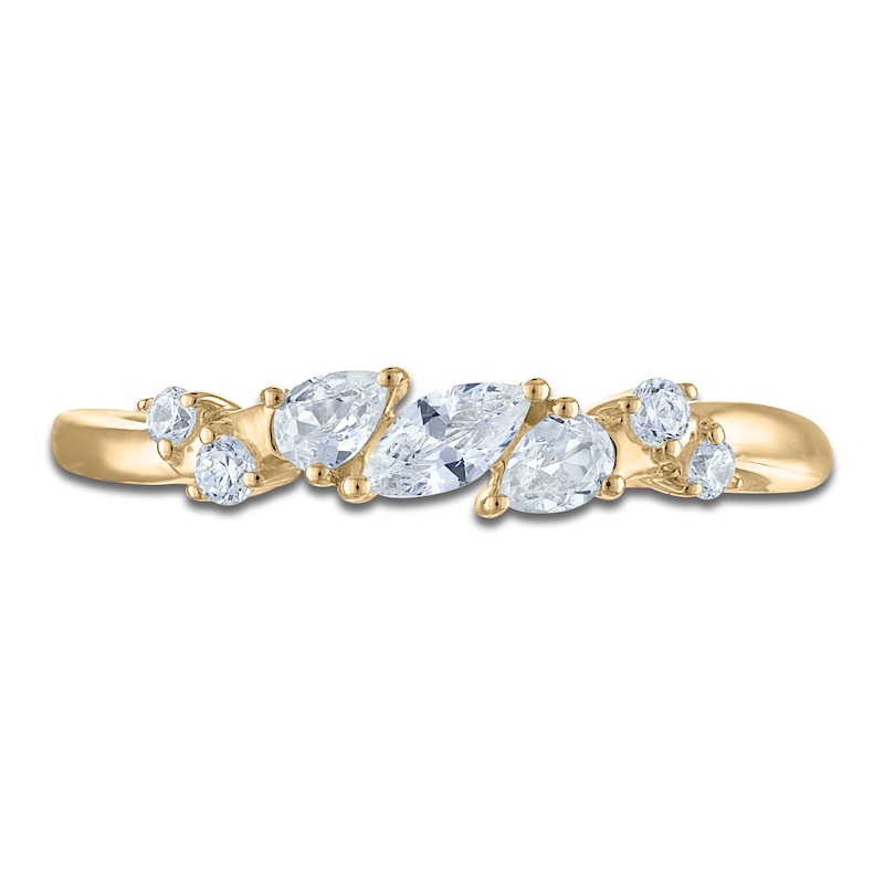 Main Image 3 of Marquise, Pear & Round Diamond Anniversary Ring 3/8 ct tw 14K Yellow Gold