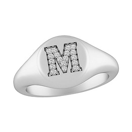 Diamond Signet Ring (1 Initial)