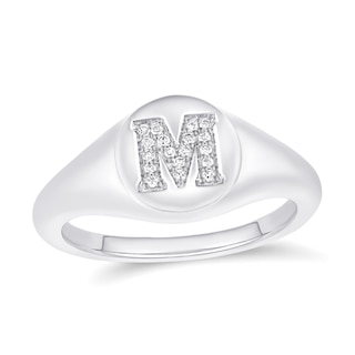 Diamond Signet Ring (1 Initial)
