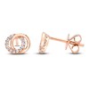 Thumbnail Image 1 of Shy Creation Diamond Overlapping Circles Stud Earrings 1/10 ct tw 14K Rose Gold SC55009823