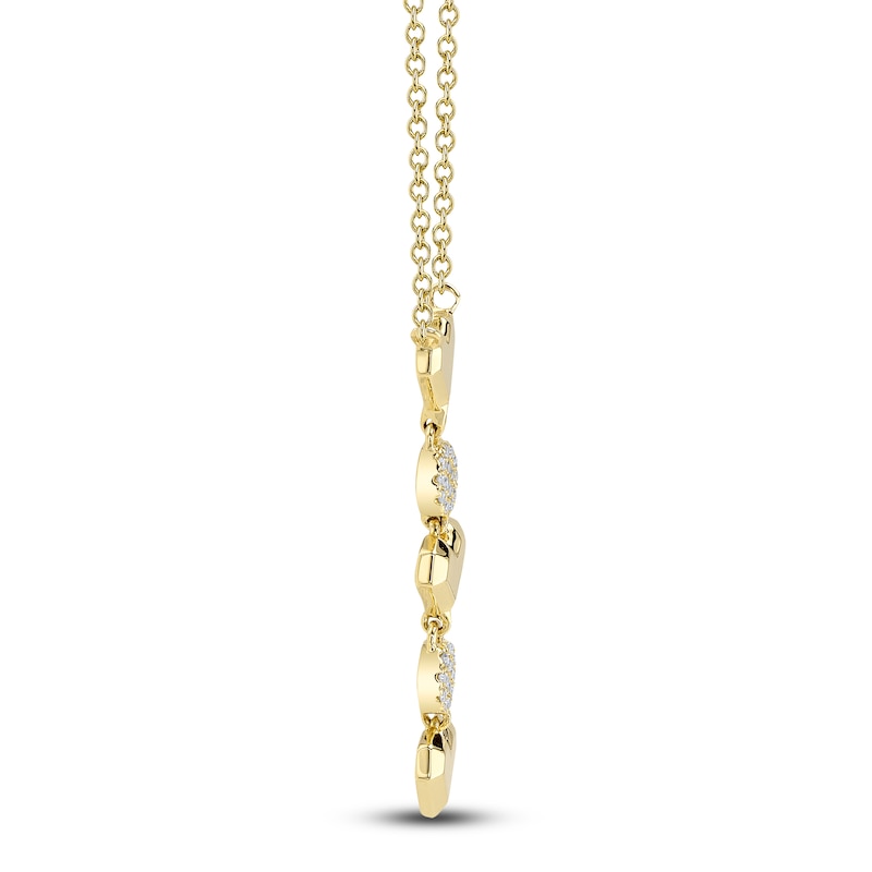 Main Image 2 of Shy Creation Diamond Circle & Heart Drop Necklace 1/20 ct tw 14K Yellow Gold SC55027113