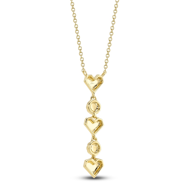 Main Image 3 of Shy Creation Diamond Circle & Heart Drop Necklace 1/20 ct tw 14K Yellow Gold SC55027113