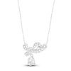 Thumbnail Image 2 of Pear-Shaped Lab-Grown Diamond Drop Bow Necklace 1-1/2 ct tw 14K White Gold