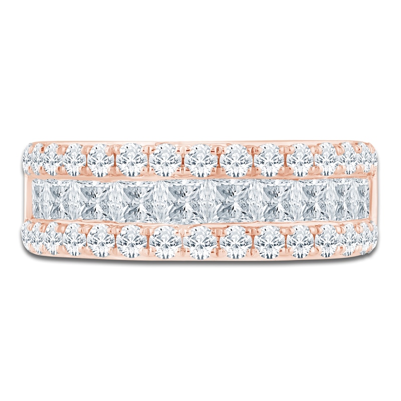 Main Image 3 of Pnina Tornai Couture Princess & Round-Cut Diamond Anniversary Ring 3 ct tw 18K Rose Gold