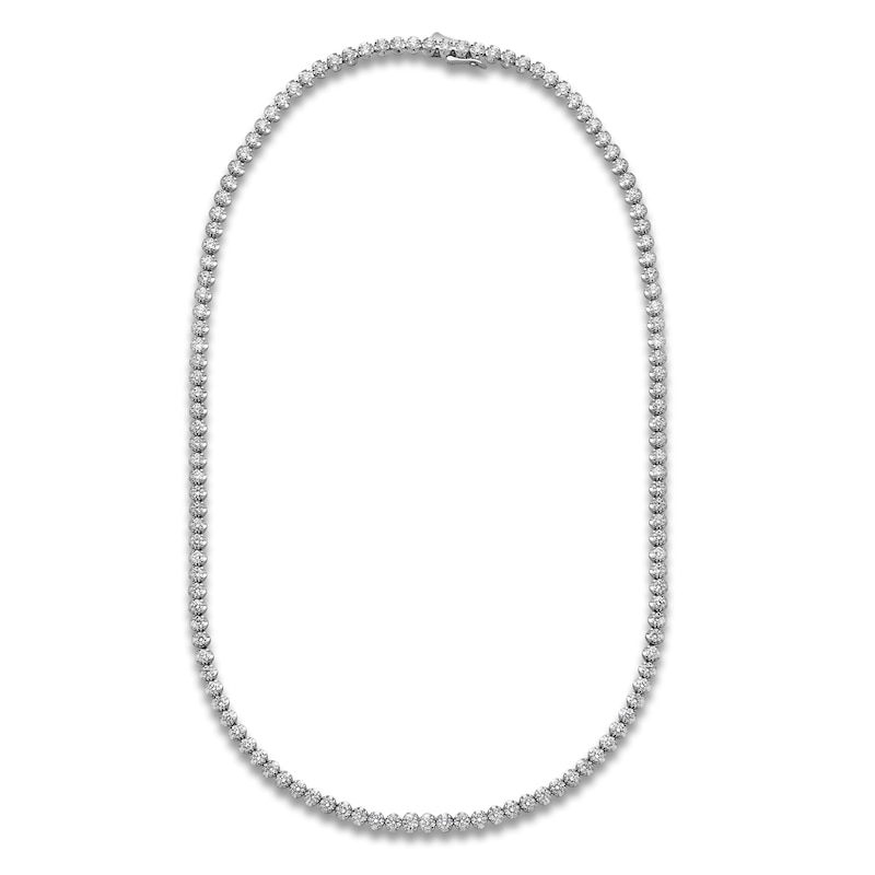 Main Image 2 of Blue Nile X Jared Diamond Tennis Necklace 10 ct tw 14K White Gold 18"