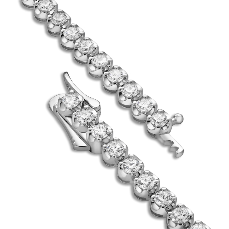 Main Image 3 of Blue Nile X Jared Diamond Tennis Necklace 10 ct tw 14K White Gold 18"