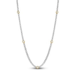 Blue Nile X Jared Oval & Round-Cut Diamond Tennis Necklace 6 ct tw 14K Two-Tone Gold 18"
