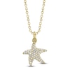 Thumbnail Image 1 of Shy Creation Diamond Starfish Necklace 1/8 ct tw 14K Yellow Gold 18" SC55027421