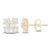 Thumbnail Image 1 of Baguette & Round-Cut Lab-Grown Diamond Starburst Stud Earrings 1 ct tw 14K Yellow Gold