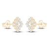 Thumbnail Image 2 of Baguette & Round-Cut Lab-Grown Diamond Starburst Stud Earrings 1 ct tw 14K Yellow Gold