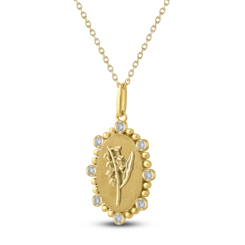 Main Image 2 of Hawthorn Birth Flower Diamond Necklace 1/4 ct tw 10K Yellow Gold 18"