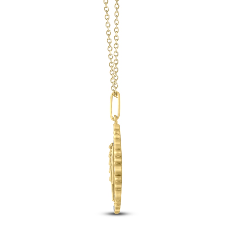 Main Image 3 of Hawthorn Birth Flower Diamond Necklace 1/4 ct tw 10K Yellow Gold 18"